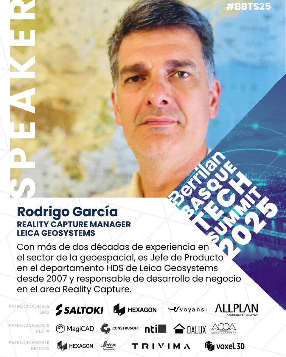 Berrilan (@berrilan) on Twitter photo ¿Conoces a Rodrigo Garcia? Pues deberías, porque es el Reality Capture Manager SU Spain HDS en <a href="/LeicaGeosystems/">LeicaGeosystems</a>...
¡Y otro de los ponentes del Berrilan Basque Tech Summit 2025!
Y en el #BBTS25 va a sorprendernos.
¡Consigue ya tu entrada! 👇
bit.ly/BBTS25X ¿Conoces a Rodrigo Garcia? Pues deberías, porque es el Reality Capture Manager SU Spain HDS en <a href="/LeicaGeosystems/">LeicaGeosystems</a>...
¡Y otro de los ponentes del Berrilan Basque Tech Summit 2025!
Y en el #BBTS25 va a sorprendernos.
¡Consigue ya tu entrada! 👇
bit.ly/BBTS25X