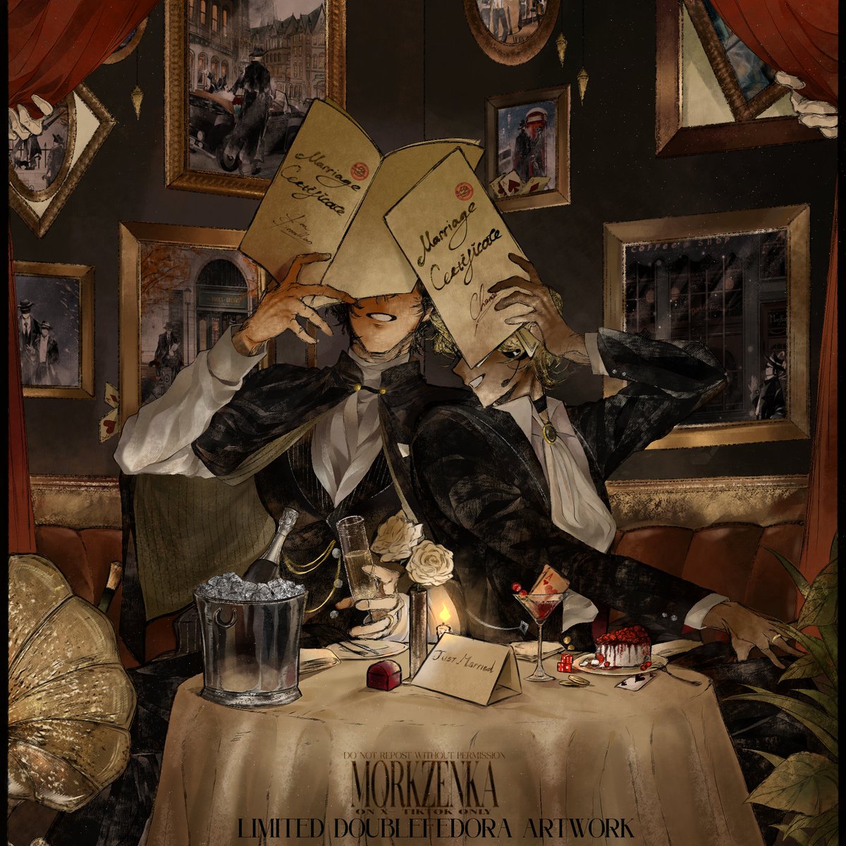 Rox_D_arcy's tweet image. "What is eternal ?" He asked me softly as his eyes fell on the flickering candle flame

I placed his calloused hand on mine, smiling: "This moment, my dear."

  He looked at me, smiling back
#doublefedora #mafiosochance #forsakenfanart #forsakenroblox #Forsaken