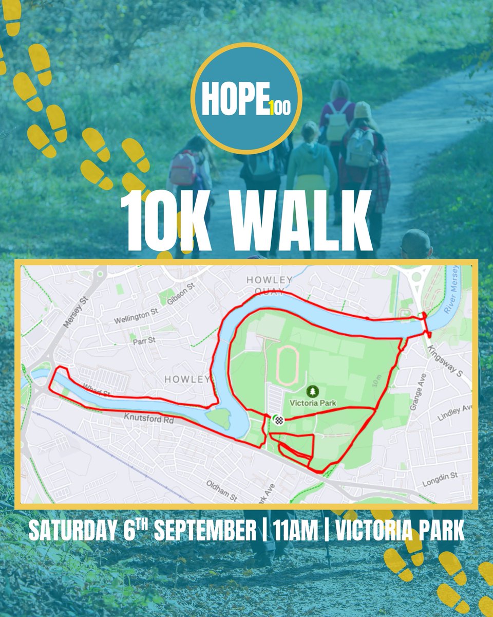 This is the route we will be taking for the Hope100 10k walk on Saturday.

Both the 10k and 5k walkers will start out on the same route together at 11am. Around the halfway mark, those on the 5k will be guided to their finish, while the 10k continues the full distance.
1/2