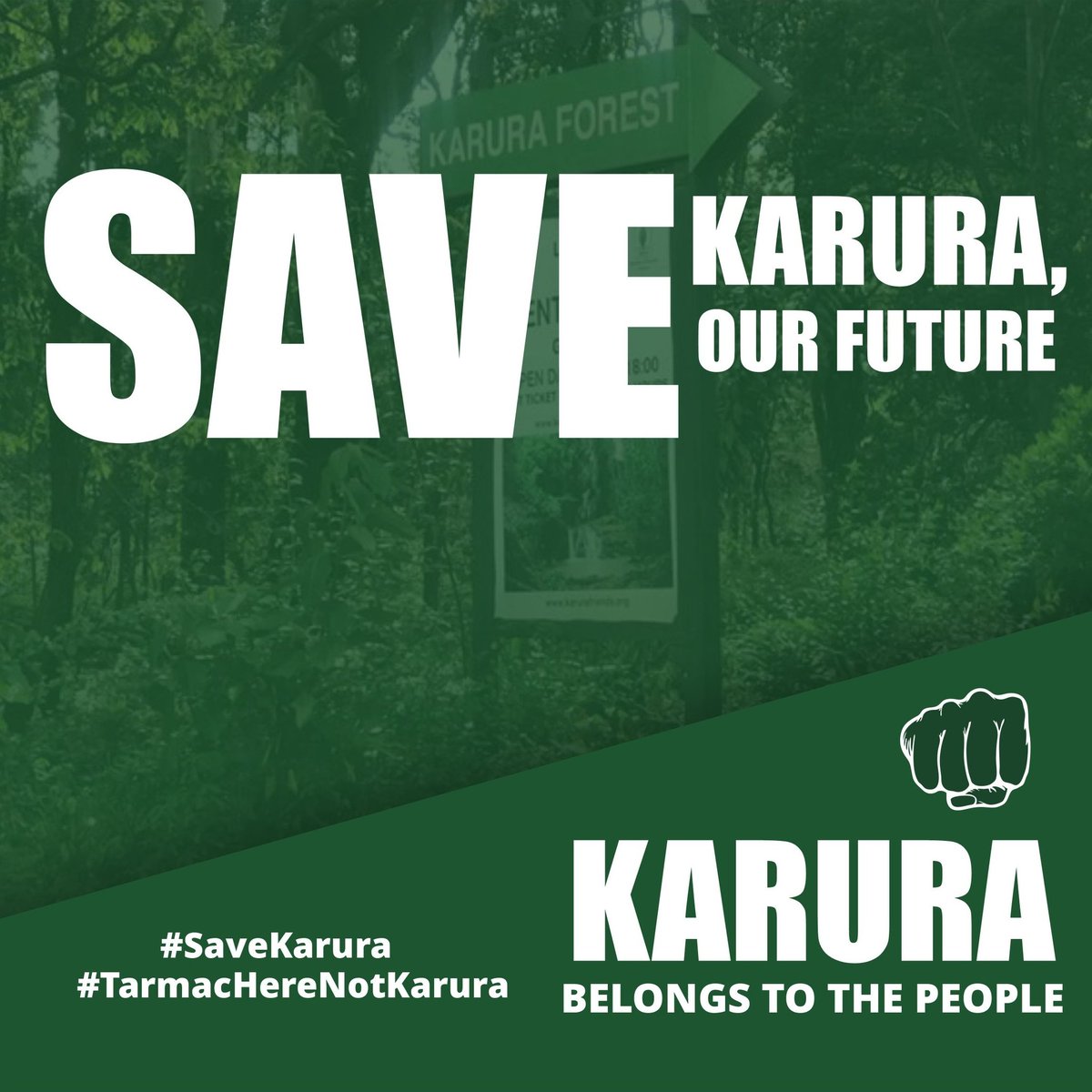 Karura is a living space. It's the bedrock of conservation and its history is  the hall mark of bravery . Let us nurture it 

#SaveKarura
#TarmacHereNotKarura
Protect Karura Forest