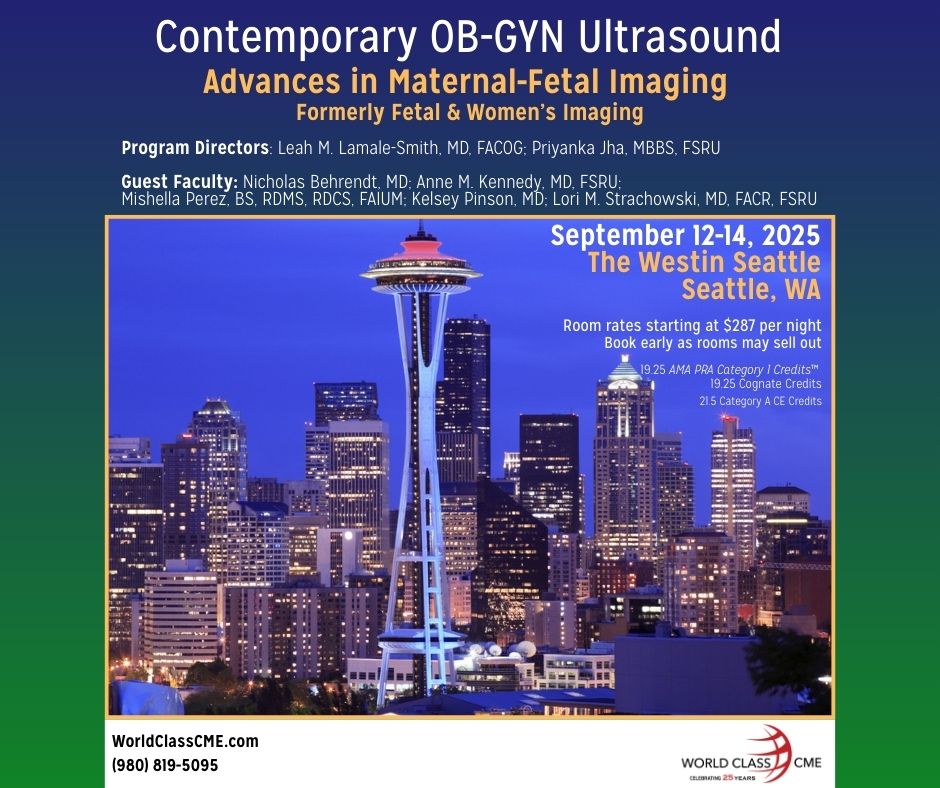 The room block closed today, so be sure to secure the discount! 💰Reserve now and Save!

Visit ow.ly/j0Bj50WNHYS

#OBGYNConference #MaternalFetalImaging #UltrasoundEducation #SeattleEvents #CME2025 #HealthcareProfessionals #WorldClassCME #SaveMoney
