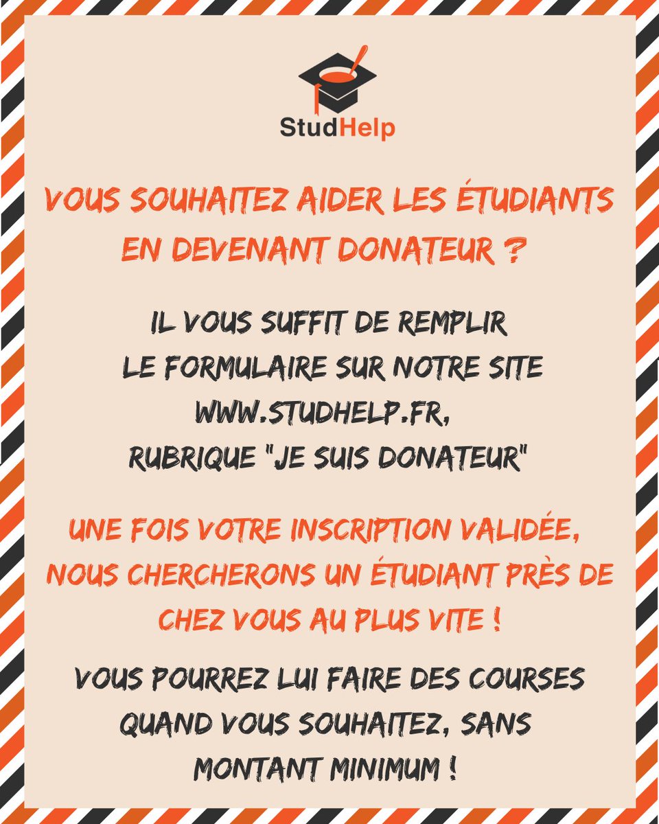 StudHelp_'s tweet image. C’est la rentrée ! 💫
Nouvelle année = réinscription ✅
Étudiant·e ou donateur·rice, ne ratez pas cette étape pour profiter de nos services ou soutenir les étudiant·e·s 🫶
📌 Guide spécial rentrée ➡️ studhelp.fr/studaide

Belle année à toutes et à tous ! 🧡