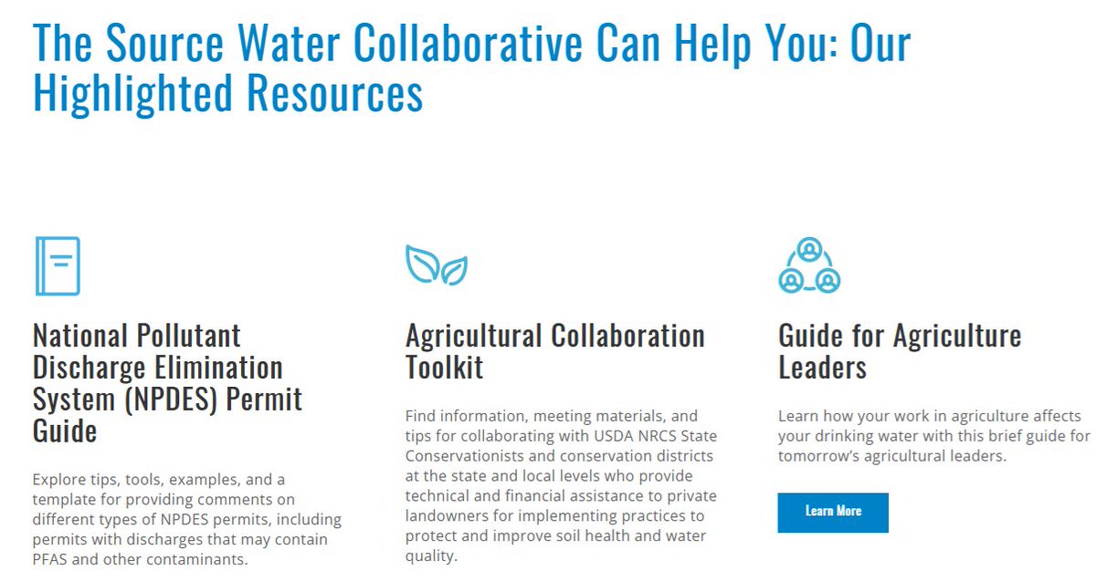When protecting source water, collaboration is key!🔑 

Learn how the SWC and its member organizations partner to educate stakeholders on #SourceWaterProtection with their guides, toolkits, learning exchanges, and more! 
sourcewatercollaborative.org