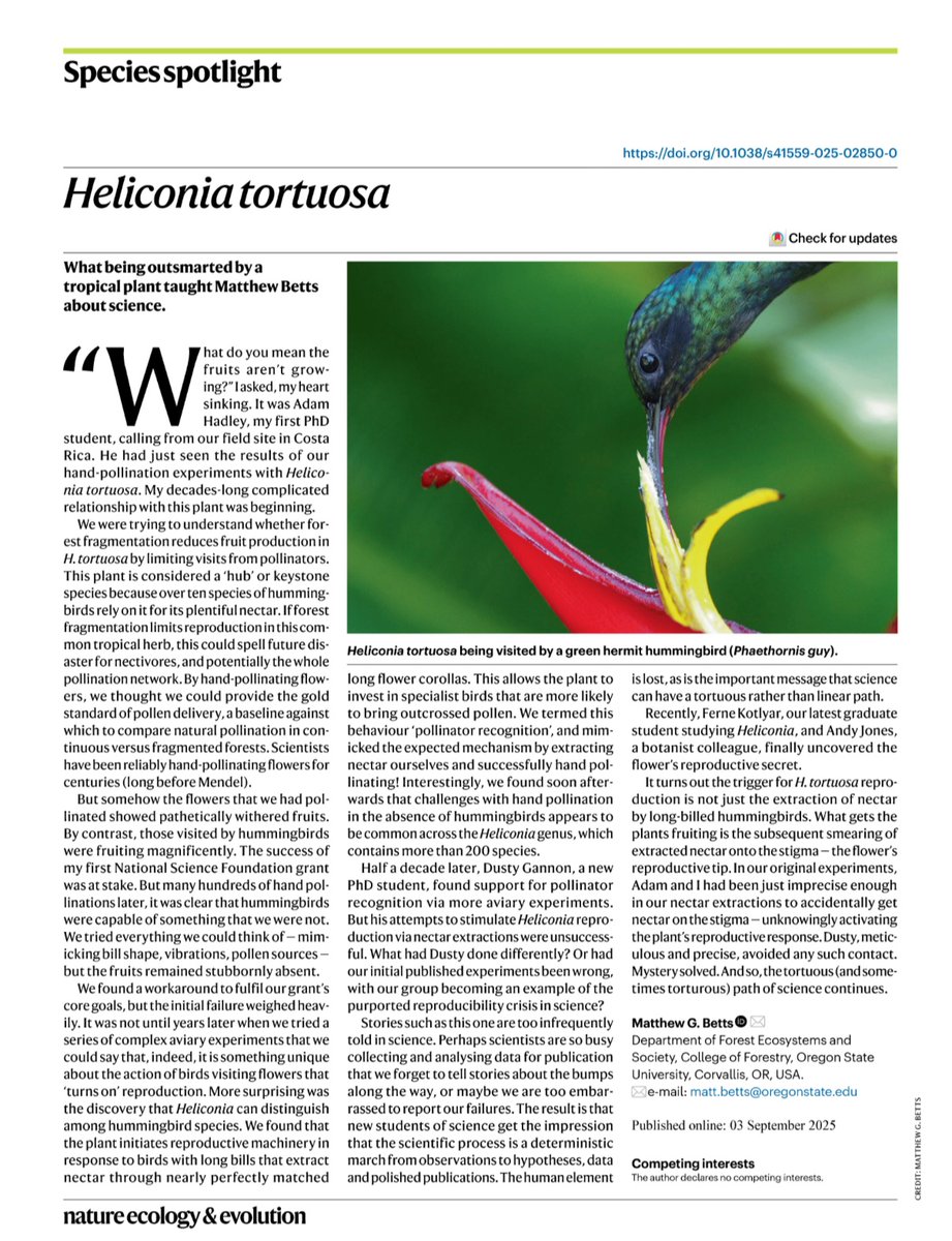 What being outsmarted by a tropical plant taught me about science. Hope you enjoy the essay <a href="/NatureEcoEvo/">NatureEcoEvo</a> nam04.safelinks.protection.outlook.com/?url=https%3A%…