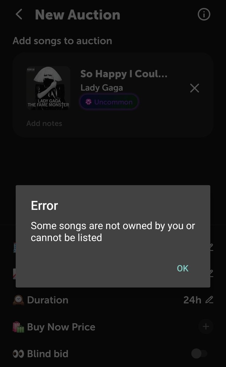 JayTech34's tweet image. I've been getting Lady Gaga shinies from gem box and auctioning them so I can save for an epic of my fav. But I got 2 of the same back and it won't let me auction them or even trade them. Does this mean I am stuck with 2 Lady Gaga shinies I don't even want?