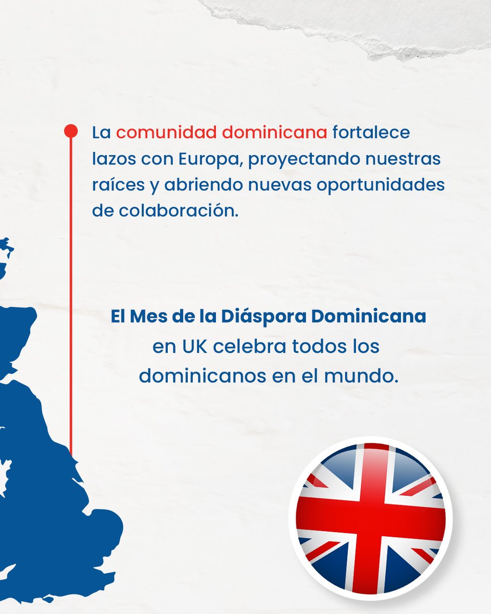 Septiembre es el Mes de la Diáspora Dominicana en el Reino Unido.

Celebramos a quienes con su trabajo y dedicación llevan nuestra identidad más allá de las fronteras y son motivo de orgullo para la República Dominicana.

#BritchamRD #UKDR #DiásporaDominicana
