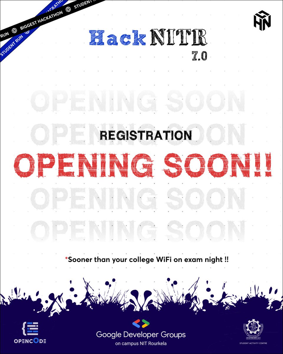 hacknitr's tweet image. Gear up, hackers — registrations for HackNITR 7.0 are opening soon. Don’t miss your shot. Stay tuned!
Visit us here- hacknitr.com
#HackNITR #Hackathon #Innovation #TechCommunity