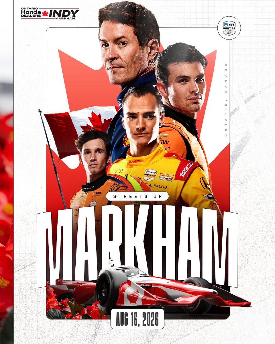 IndyCar's tweet image. 2026 will be the year #INDYCAR lights up Markham, Ontario 🇨🇦