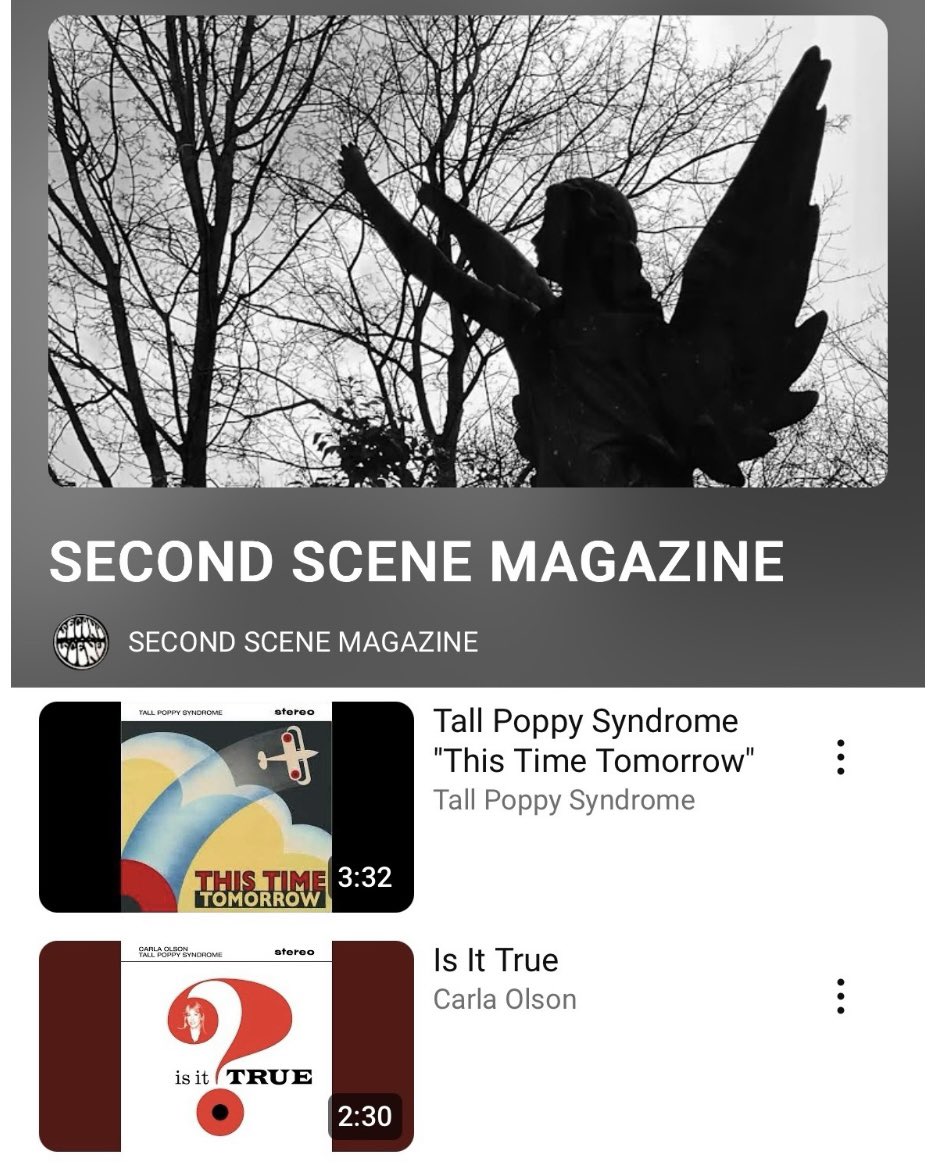 Tall Poppy Syndrome (@tpsbandofficial) on Twitter photo Thank you to Second Scene magazine for including our singles “This Time Tomorrow” and “Is It True” (with Carla Olson) on this playlist at YouTube.
<a href="/secondscenemag1/">secondscenemagazine</a>
youtube.com/playlist?list=… Thank you to Second Scene magazine for including our singles “This Time Tomorrow” and “Is It True” (with Carla Olson) on this playlist at YouTube.
<a href="/secondscenemag1/">secondscenemagazine</a>
youtube.com/playlist?list=…