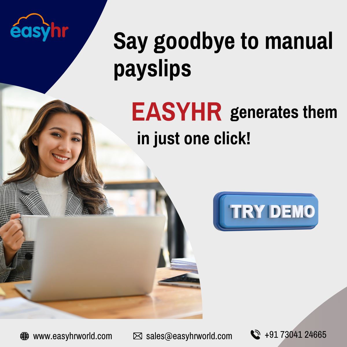 easyhrworld's tweet photo. No more manual payslips!
With EasyHR, generate accurate salary slips in just 1 click.
Simplify payroll &amp; save hours every month! 

👉 Try a free demo today!
https://t.co/bzJRQH2psj 

#EasyHR #PayrollMadeEasy #HRSoftware #OneClickSolution #FutureOfHR https://t.co/xiHMxJHhXw