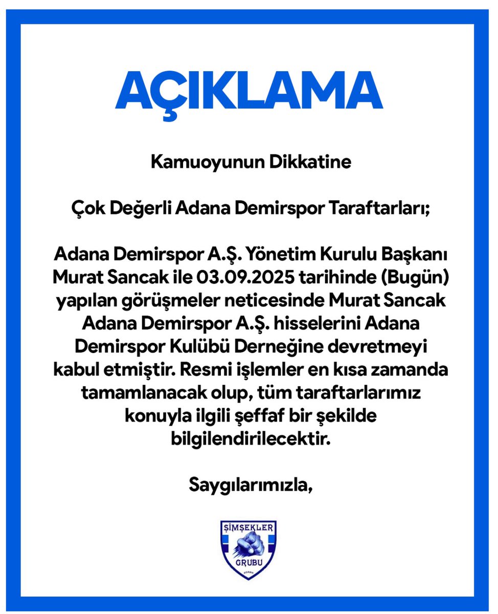 TÜM CAMİAMIZA SAYGILARIMIZLA!

#ŞimşeklerGrubu
#YasasinDemirspor