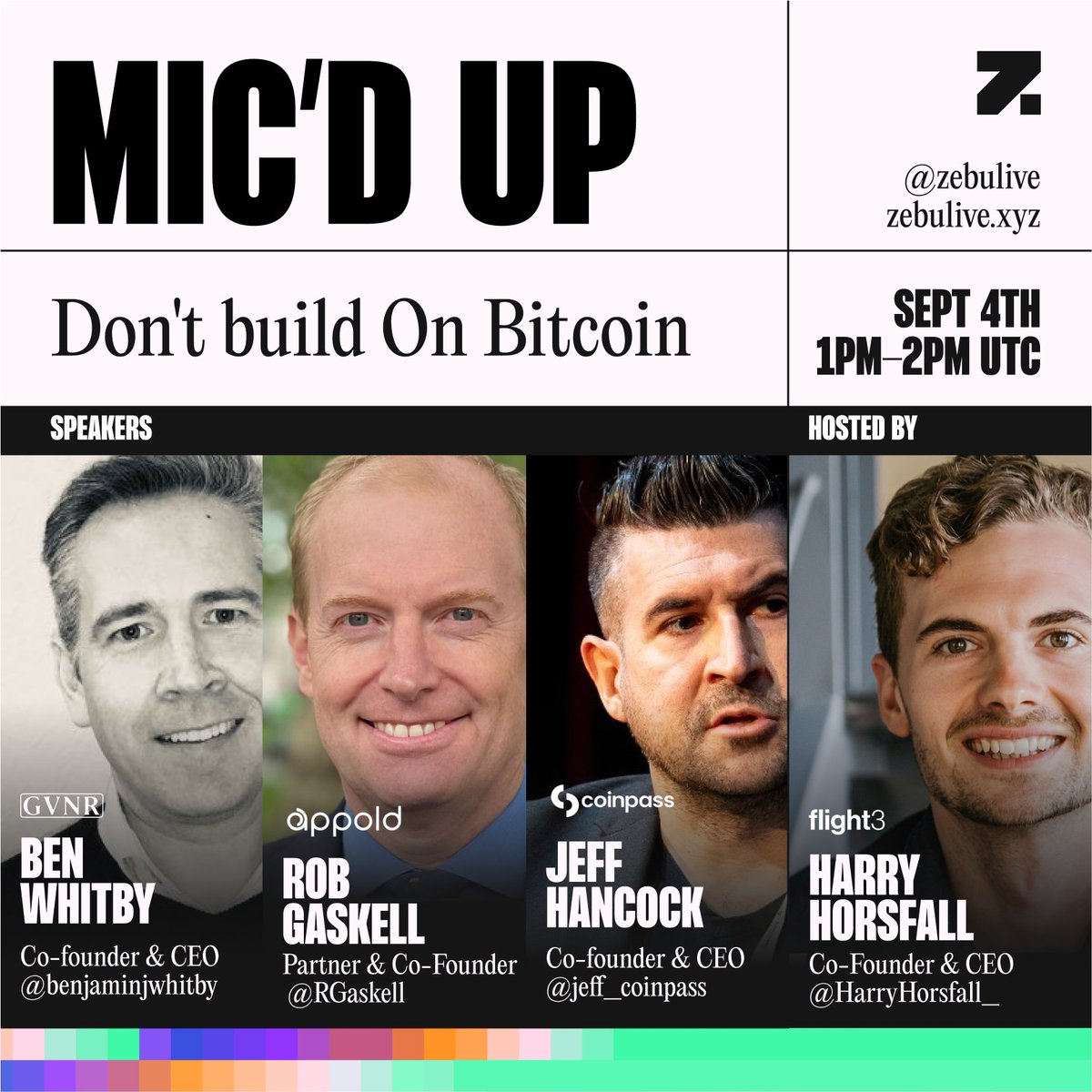 Zebu Live (@zebu_live) on Twitter photo The sky has been real orange lately. It might have something to do with the Bitcoin storm builders are brewing.
π: Thurs, 4th Sept
β°: 1pm-2pm, UTC
π₯: <a href="/HarryHorsfall_/">Haz</a> - <a href="/Flight3official/">Flight3 βοΈ</a>
ποΈ: <a href="/RGaskell/">Rob Gaskell</a> - <a href="/AppoldTech/">Appold</a>, <a href="/jeff_coinpass/">Jeff Hancock</a>, <a href="/benjaminjwhitby/">Benjamin Whitby GVNR.xyz ππ¦π</a> - <a href="/gvnrdao/">GVNR</a>
Set your The sky has been real orange lately. It might have something to do with the Bitcoin storm builders are brewing.
π: Thurs, 4th Sept
β°: 1pm-2pm, UTC
π₯: <a href="/HarryHorsfall_/">Haz</a> - <a href="/Flight3official/">Flight3 βοΈ</a>
ποΈ: <a href="/RGaskell/">Rob Gaskell</a> - <a href="/AppoldTech/">Appold</a>, <a href="/jeff_coinpass/">Jeff Hancock</a>, <a href="/benjaminjwhitby/">Benjamin Whitby GVNR.xyz ππ¦π</a> - <a href="/gvnrdao/">GVNR</a>
Set your