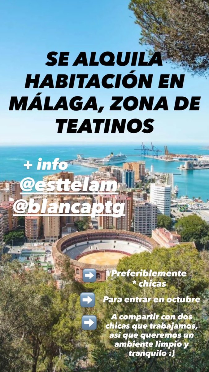 misshayana's tweet photo. Holi estamos buscando una compañera para un piso en Málaga por la zona de Teatinos, la info está en la foto 😊

Agradecería infinito rt 🫶🏻 https://t.co/Hz10uhpdyh