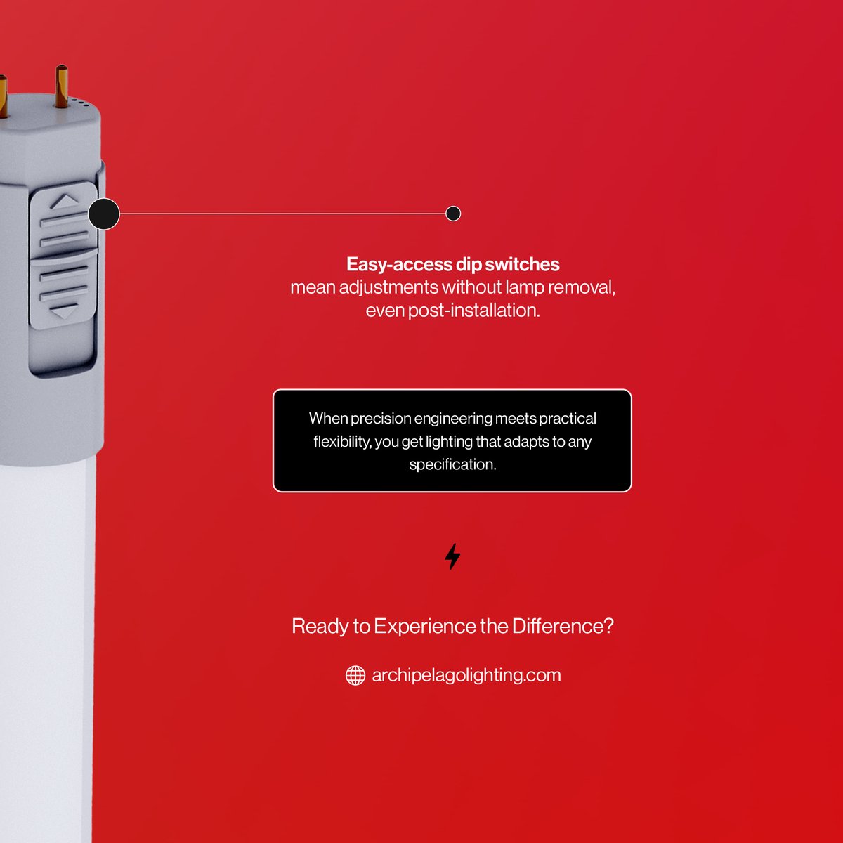 ArchipelagoLED's tweet image. The smarT8 redefines T8 versatility 💡🔄 25-in-1 flexibility, dual UL A+B rating &amp;amp; 320° all-glass build. Adjust post-installation for lighting that adapts to any spec. #LEDInnovation #LightingDesign