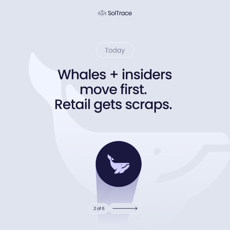 UseSolTrace's tweet photo. The way traders and analysts navigate blockchain data today is BROKEN.

SolTrace is here to bridge that gap; the intent behind our tool is simple

make blockchain data transparent, clear, and accessible to everyone, regardless of technical expertise.

Stay Tuned for Early Access