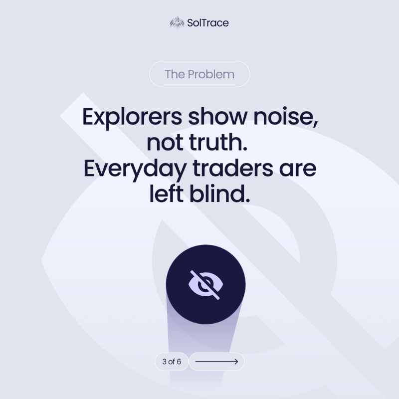 UseSolTrace's tweet photo. The way traders and analysts navigate blockchain data today is BROKEN.

SolTrace is here to bridge that gap; the intent behind our tool is simple

make blockchain data transparent, clear, and accessible to everyone, regardless of technical expertise.

Stay Tuned for Early Access