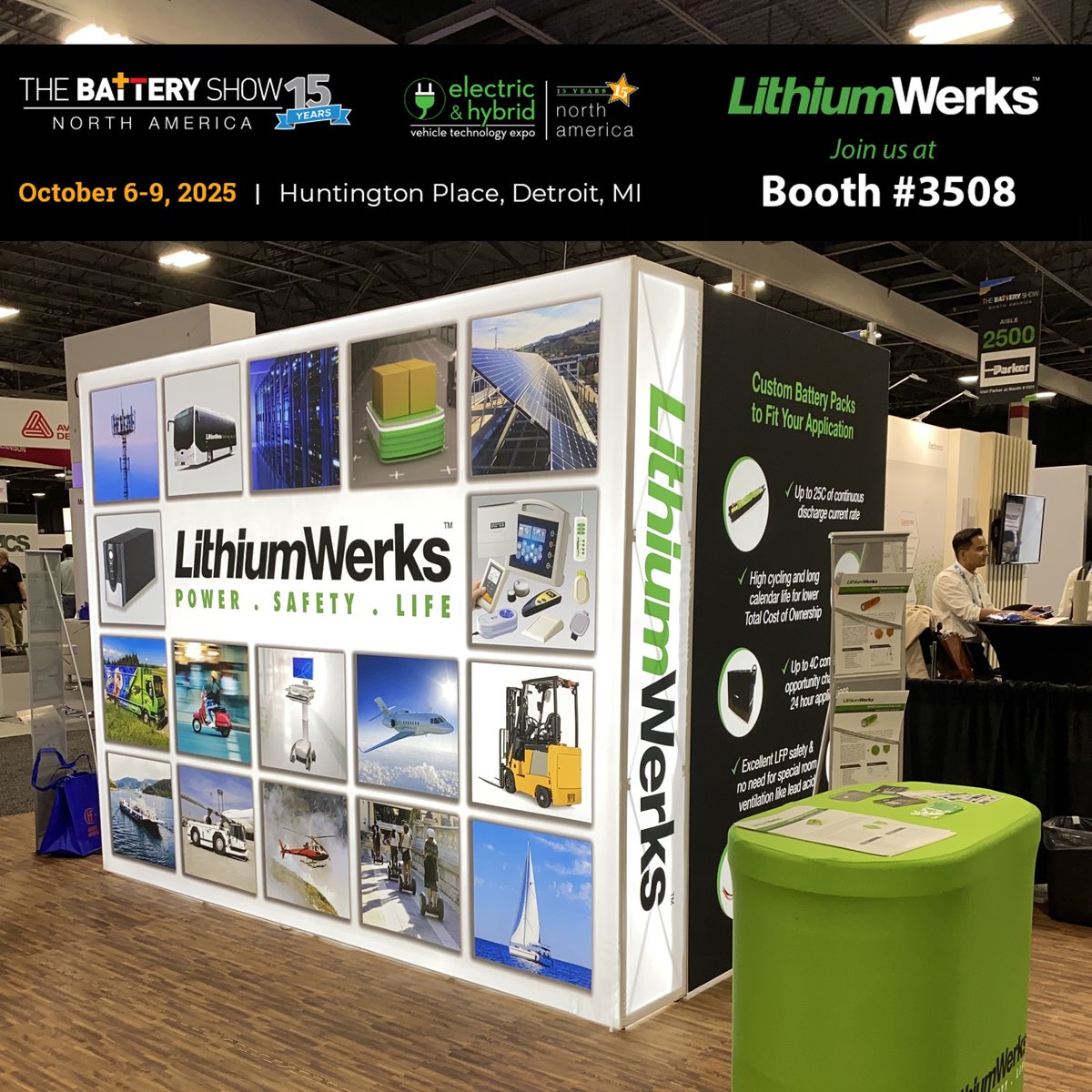 LithiumWerks's tweet image. Lithium Werks invites you to #TheBatteryShow in Detroit, MI, Oct 6-9 showcasing the top suppliers and industry innovators for battery technology.

Visit our booth at The Battery Show: #3508. Register now at: 
xpressreg.net/register/batt1…