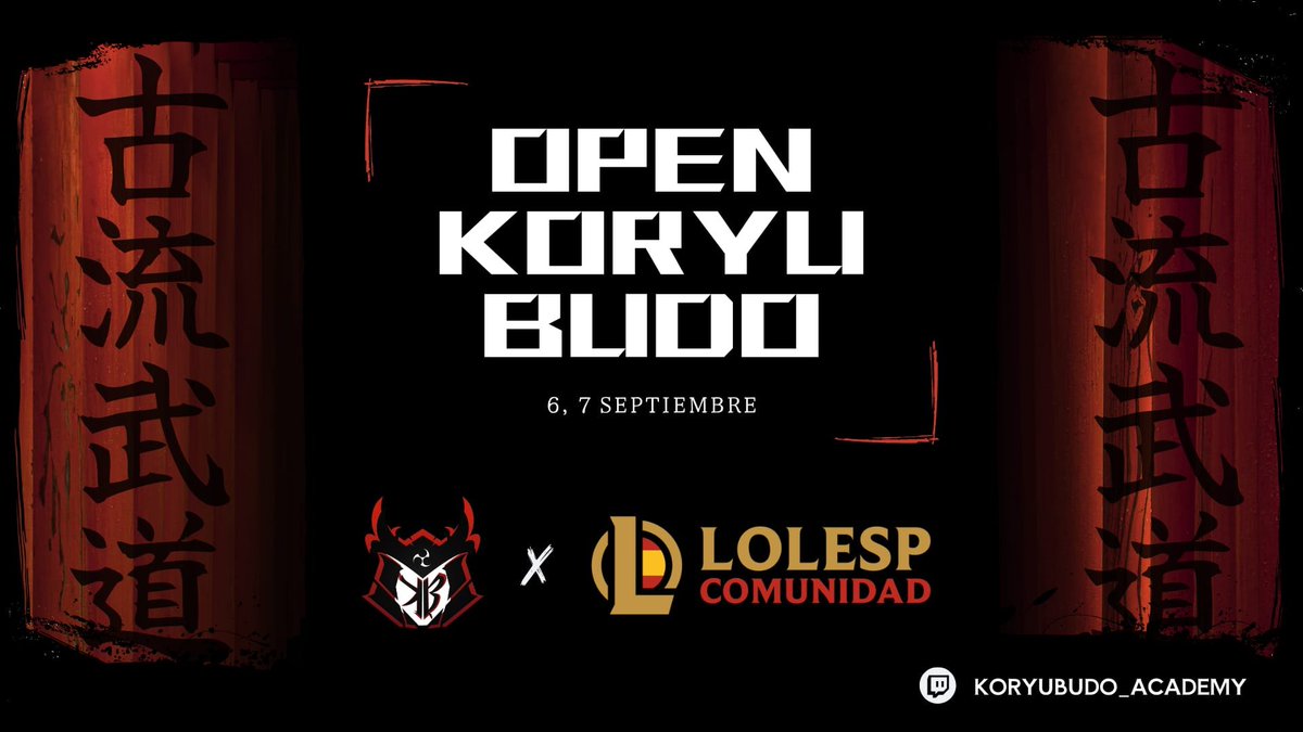🔊 ¡El OPEN KORYU BUDO sube de nivel!
Ahora en colaboración con <a href="/lol_es_discord/">League of Legends ES Comunidad</a>  🇪🇸🛡️
📅 6 y 7 de septiembre
🔥 Más visibilidad, más hype, más guerra

¿Estás listo para representar? Inscríbete 👇
docs.google.com/forms/d/1_zM_C…

#KoryuBudoOpen #LoLEspaña #TorneoLoL