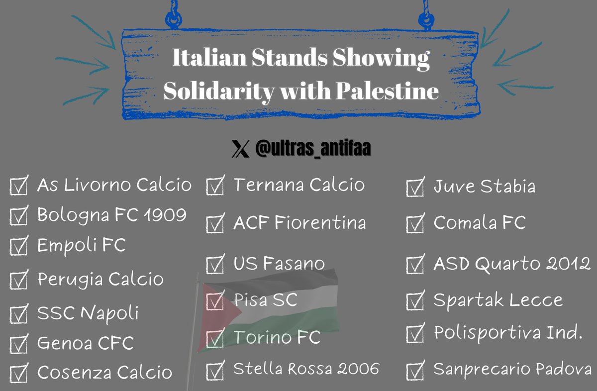 ultras_antifaa's tweet photo. 🧵Italian Stands Showing Solidarity with Palestine. https://t.co/XNvOrXivQk
