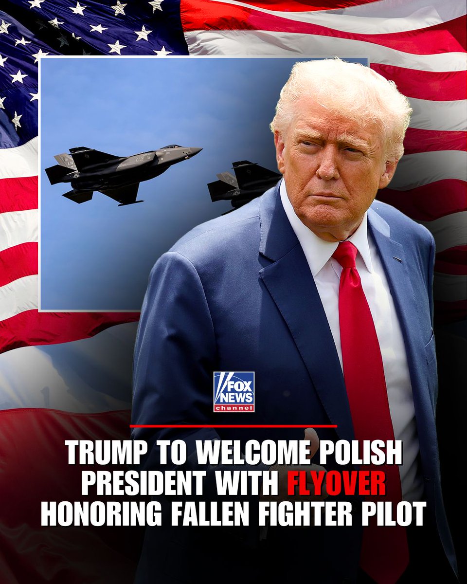 Eight fighter jets are set to conduct a flyover when Polish President Karol Nawrocki arrives at the White House.

The "spectacular flyover will honor the memory of a brave Polish fighter pilot whose life was tragically taken too soon and capture the special relationship between