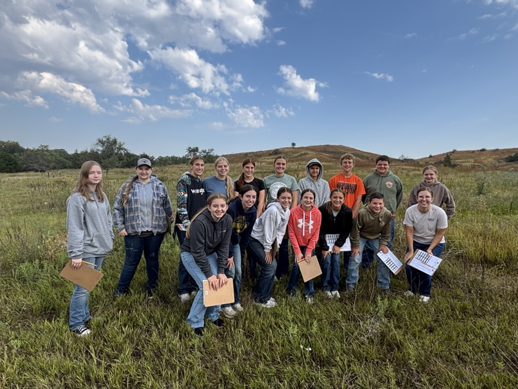 FFA members near Sargent for range judging.