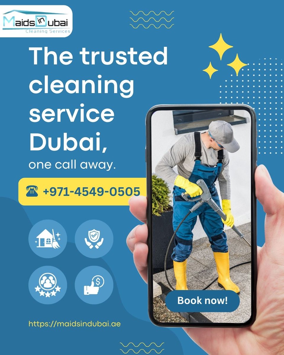 Maidsindubai01's tweet image. Say goodbye to dust, germs, and allergens with our advanced techniques. 🌟 Experience the ultimate clean with The Trusted Cleaning Services Dubai.
Deep home & office cleaning solutions
📞 Call Now : +971 4549 0505
#dubaicleaners #NextLevelCleaning #advancedtechniques