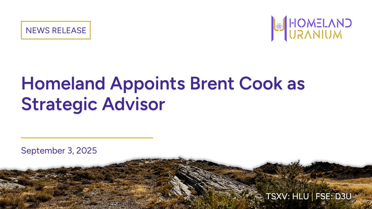 Homeland $HLU.V | $HLUCF Appoints Brent Cook as Strategic Advisor

▶️ Full Release: hubs.ly/Q03GH4kg0