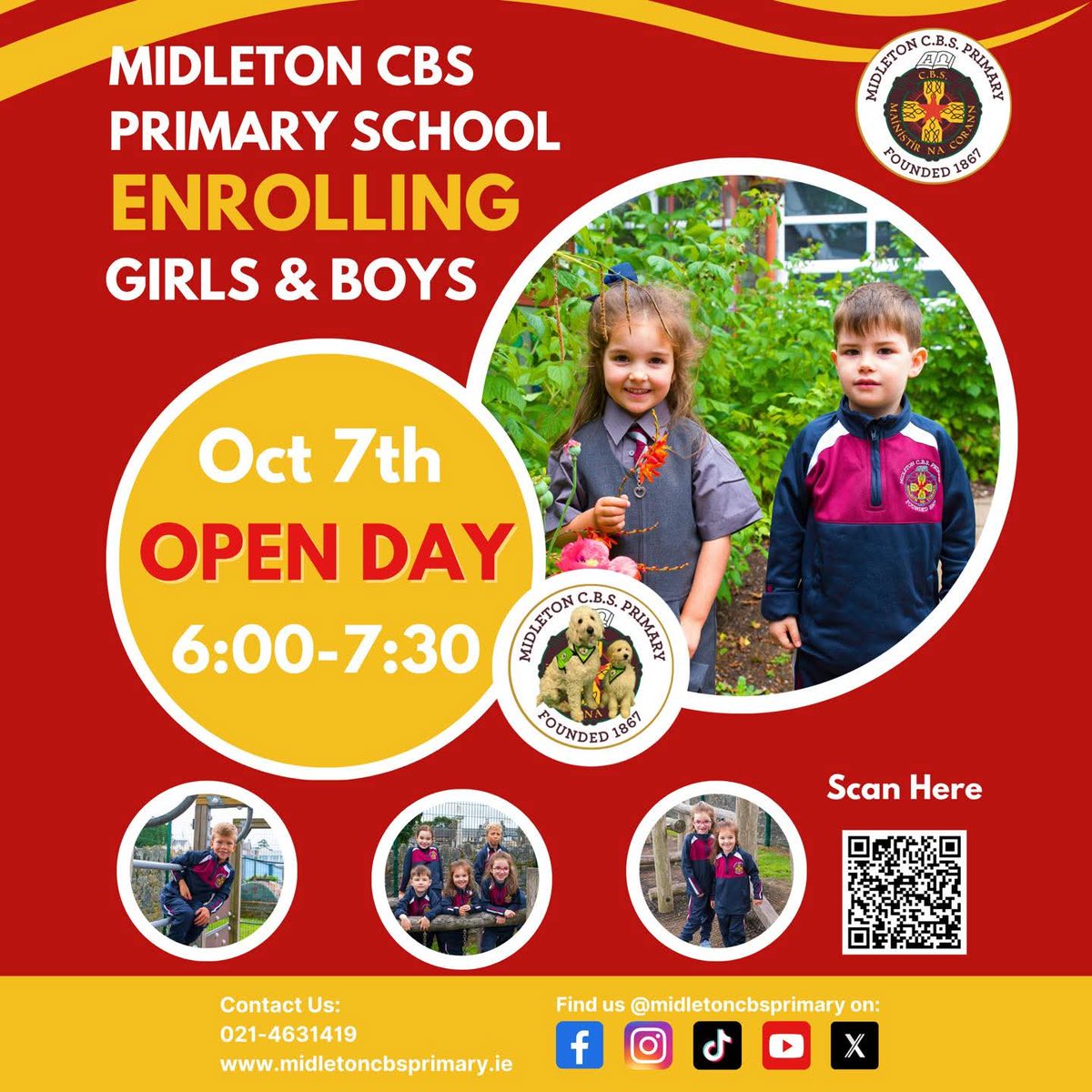 midletoncbs's tweet image. 🌟 Open Day Invitation 🌟 SHARE!
We’re opening our doors on Tuesday, October 7th, from 6–7:30pm! There will be a talk from our Principal at 6:45pm.

Come and see why Midleton CBS Primary is the place for your child. 💫

Together from the start, together into the future. 🌟