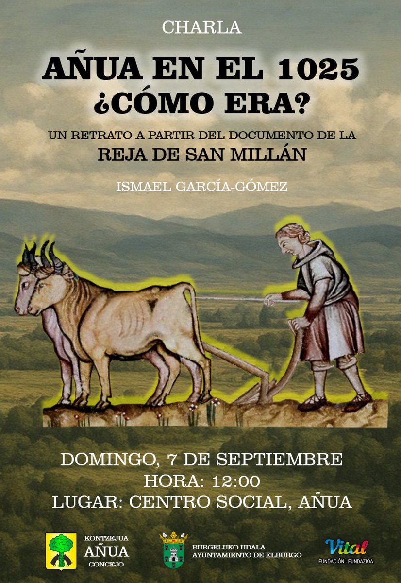 ¡No os perdáis esta interesante charla de <a href="/arqueologo_/">Ismael García-Gómez</a> en Añua! 

🗓️ Domingo, 7 de septiembre 

⏰ 12:00

📍 Centro Social de Añua