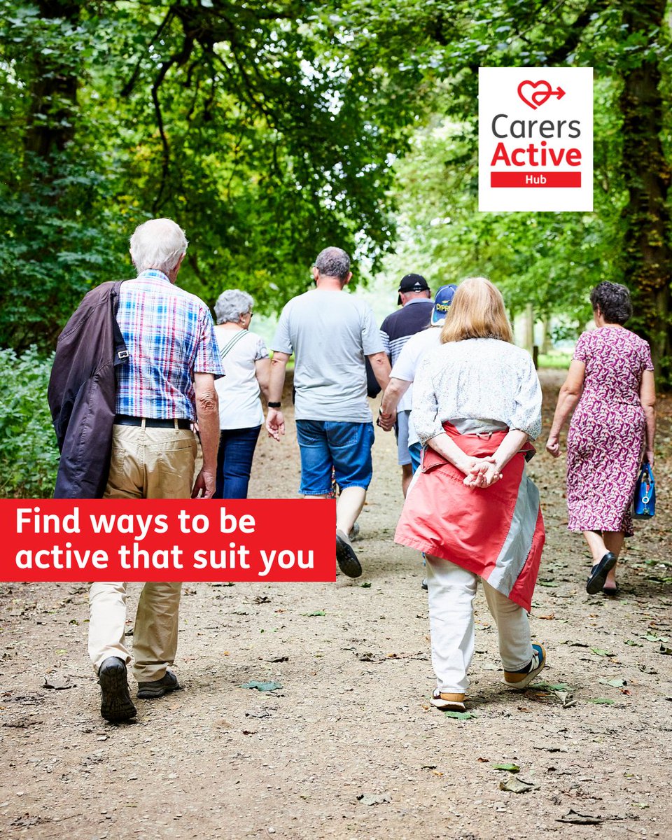 We know finding time to look after your own health and wellbeing can be challenging when caring.

Our Carers Active Hub has a range of resources and ides for way to get moving in a way that suits you: go.carersuk.org/3AaF5VG?utm_so…