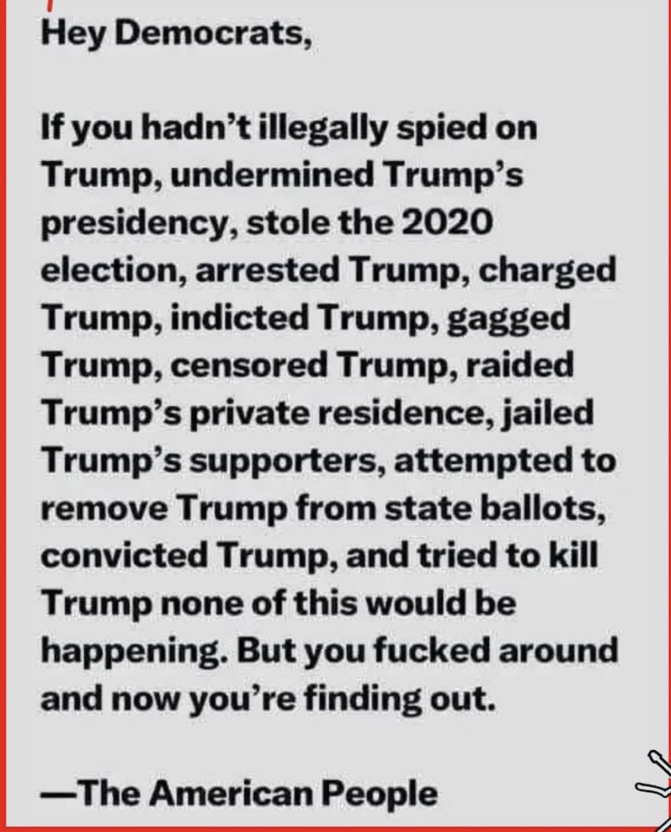 warrior19RN's tweet image. BOOM!!!! YOU LIBS FUCKED AROUND AND NOW YOU ARE FINDING OUT!!!!!
This is EXACTLY WHAT I VOTED FOR❣️🇺🇸❤️