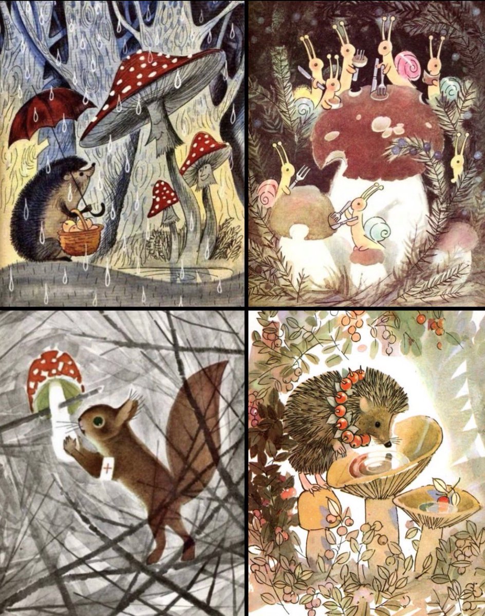 The cozy autumn illustrations of Suzanne Byalkovskaya (1919-1999)