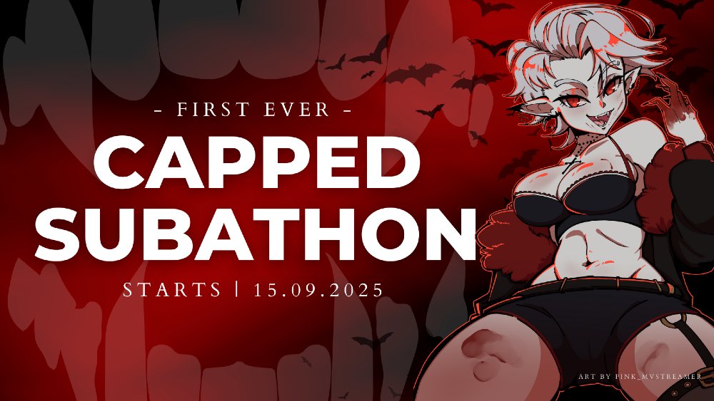 NosferyVT's tweet image. 🦇 SUBATHON ANNOUNCEMENT 🦇
From September 15th to 21st, I’ll be hosting my very first Subathon ♥

🔥A full week of chaos, challenges, games and world domination plans🔥

Mark your calendars… What kind of challenges you think I'm going to be doing? 👀

#subathon #vtuberen