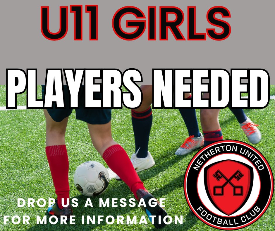 Netherton's U11 Girls are looking for a couple of extra players for their team, please drop us a DM if you or anyone you know want some more details.