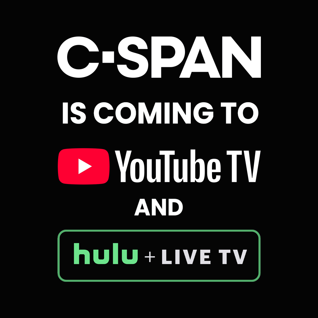 #BREAKING: C-SPAN is coming to <a href="/YouTube/">YouTube</a> and @Hulu this fall! 

Press Release: C-SPAN.org/YouTubeTV 

Press Release: C-SPAN.org/Hulu