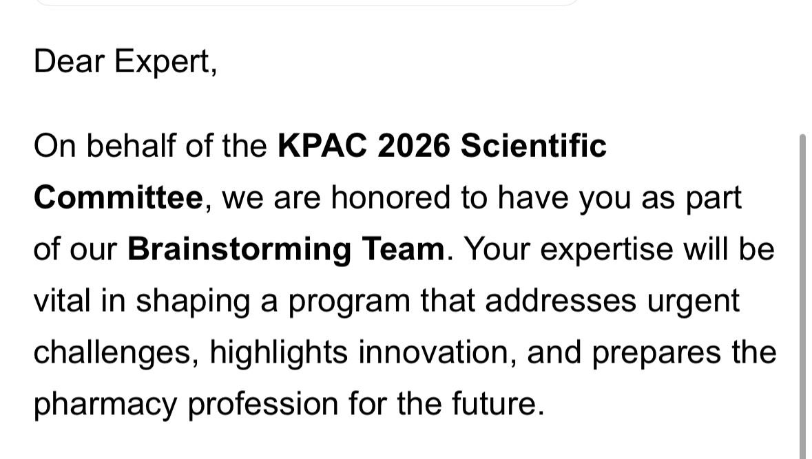 Sameer Alzaidi, Pharm.D, BCPS, BCIDP, AAHIVP (@alzaidi_sameer) on Twitter photo I’m beyond excited to be part of the brainstorming team for KPAC 2026 under the supervision of <a href="/Alenezi_Faisal/">Faisal Alenezi⚕️</a>.
Looking forward to contributing and sharing ideas to advance the pharmacy profession in Kuwait 🇰🇼. I’m beyond excited to be part of the brainstorming team for KPAC 2026 under the supervision of <a href="/Alenezi_Faisal/">Faisal Alenezi⚕️</a>.
Looking forward to contributing and sharing ideas to advance the pharmacy profession in Kuwait 🇰🇼.
