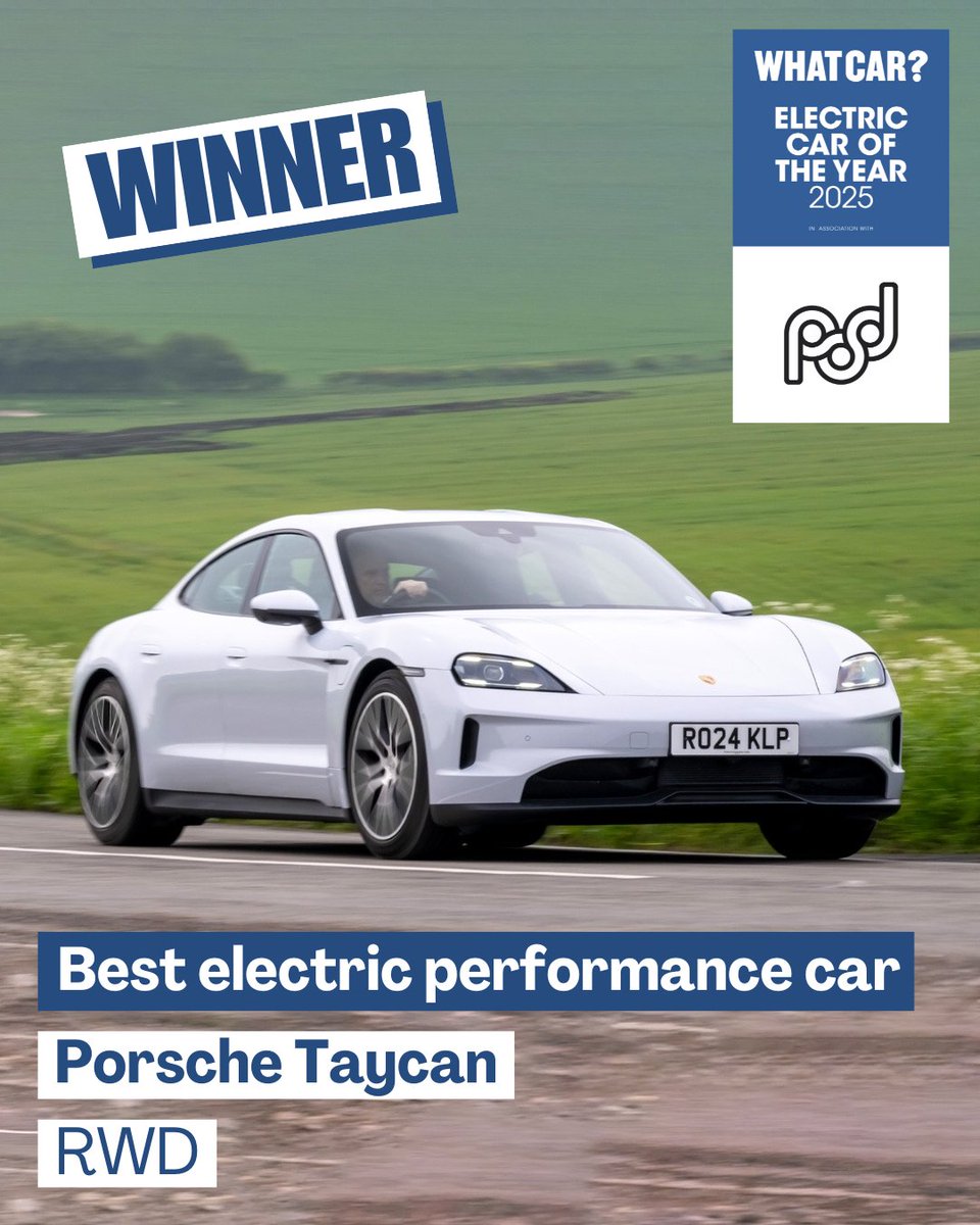 For our final category, we have the best electric performance car 🔥

Here it’s the <a href="/PorscheGB/">Porsche GB</a> Taycan that sets the standard, proving that electric cars can be truly thrilling to drive 🎉🎊

#WhatCarAwards