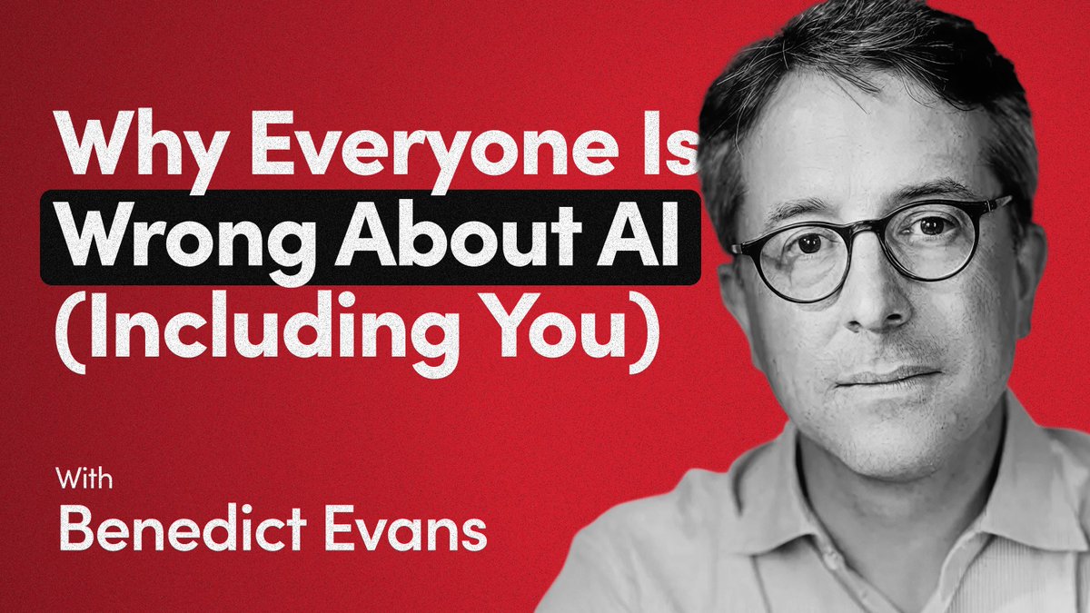 Here are 9 ideas that came up in my conversation with Benedict Evans. 

Judging by the comments on YT, he has some very controversial AI takes. 

1. Platform Shifts Are Normal: "[AI] is the biggest thing since the iPhone," Evans says. "But it's only the biggest thing since the