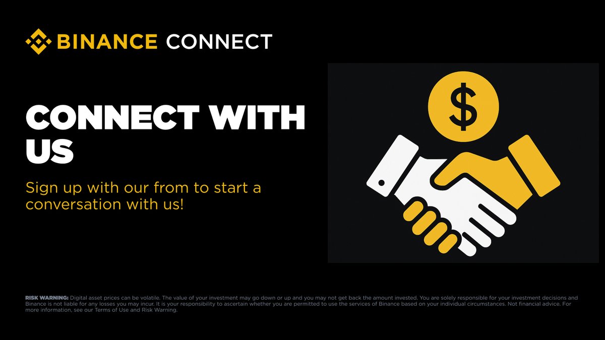 Interested in Binance Connect’s solutions?

Let’s connect! Fill out our Partner Contact Form to learn more. <a href="/binance/">Binance</a> 
binance.com/en/survey/4062…