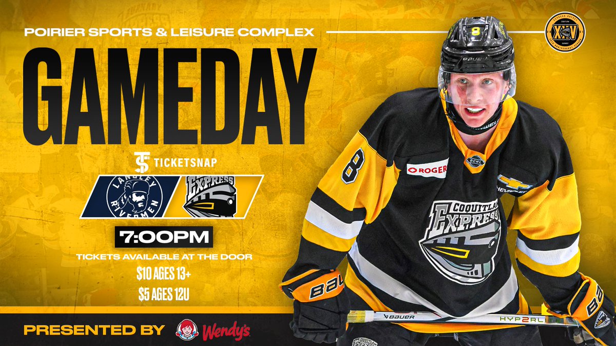 IT'S GAMEDAY!

Kicking off the preseason at home tonight!
🗓️ Sep. 3rd, 2025
🕛 7:00 PM PST
📍 Porier Sport &amp; Leisure Centre
🆚 Langley Rivermen
🎟️ express.ticketsnap.ca
📺 FloHockeyTv