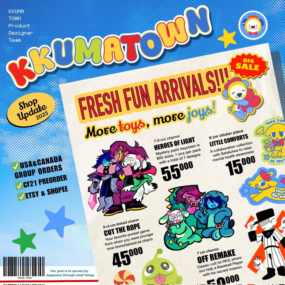 [RTs are 💛]
🇮🇩 Pre Order Batch 1 and GA
for #ComifuroXXI #CF21 🧸⏰️ 

✏️ PO for 3-30September 2025
📒 Pick Up OTS  &amp; Mail Order 
🧃 Deltarune, Nostalgia Series, Vocaloid and more!! 

🔗short-link.me/kkumatown

(more info on the giveaway below!)