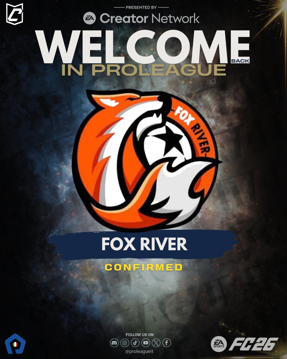 Siamo lieti di annunciare l'arrivo dei
<a href="/FoxRiver10_/">Fox River</a> 
per la prossima stagione di #FC26 su
@proleagueitalia