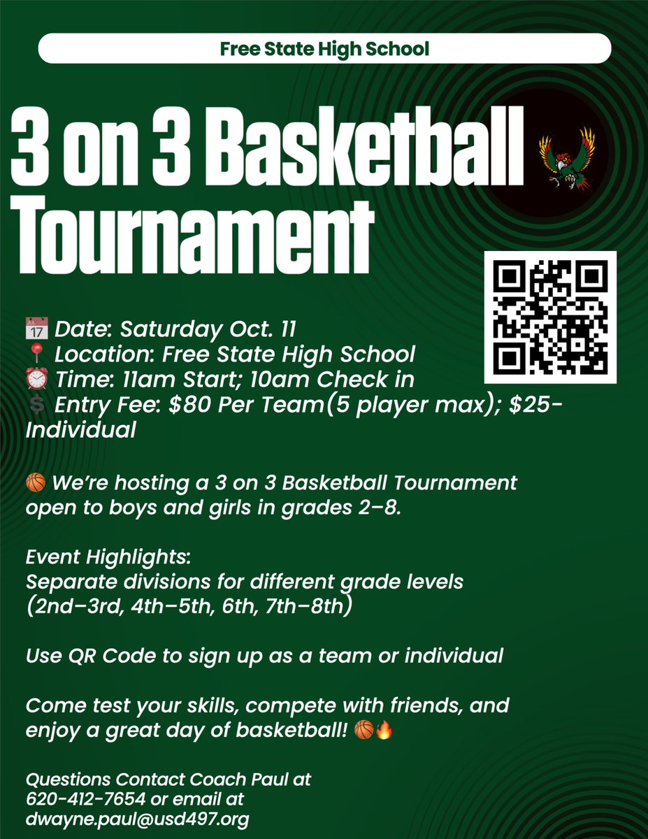 Dwayne Paul (@coach_dpaul) on Twitter photo Great opportunity to sharpen your skills and get ready for the season. Our first ever 3 on 3 basketball tournament. Grab 5 friends and come out and have some fun. This is open to both boys and girls grades 2-8th. Great opportunity to sharpen your skills and get ready for the season. Our first ever 3 on 3 basketball tournament. Grab 5 friends and come out and have some fun. This is open to both boys and girls grades 2-8th.