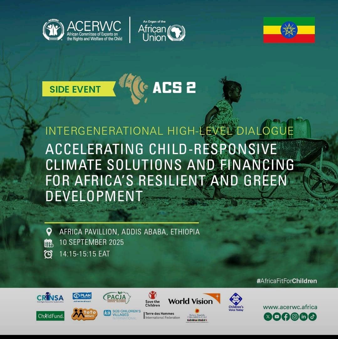 Save the Children Rwanda & Burundi (@scirwanda) on Twitter photo Will you be in Addis Ababa for the landmark Africa Climate Summit?
📢 The African Committee of Experts on the Rights and Welfare of the Child (ACERWC) and partners, including <a href="/save_children/">Save the Children International</a> invite you to an Intergenerational High-Level Dialogue:
Theme: Accelerating Will you be in Addis Ababa for the landmark Africa Climate Summit?
📢 The African Committee of Experts on the Rights and Welfare of the Child (ACERWC) and partners, including <a href="/save_children/">Save the Children International</a> invite you to an Intergenerational High-Level Dialogue:
Theme: Accelerating