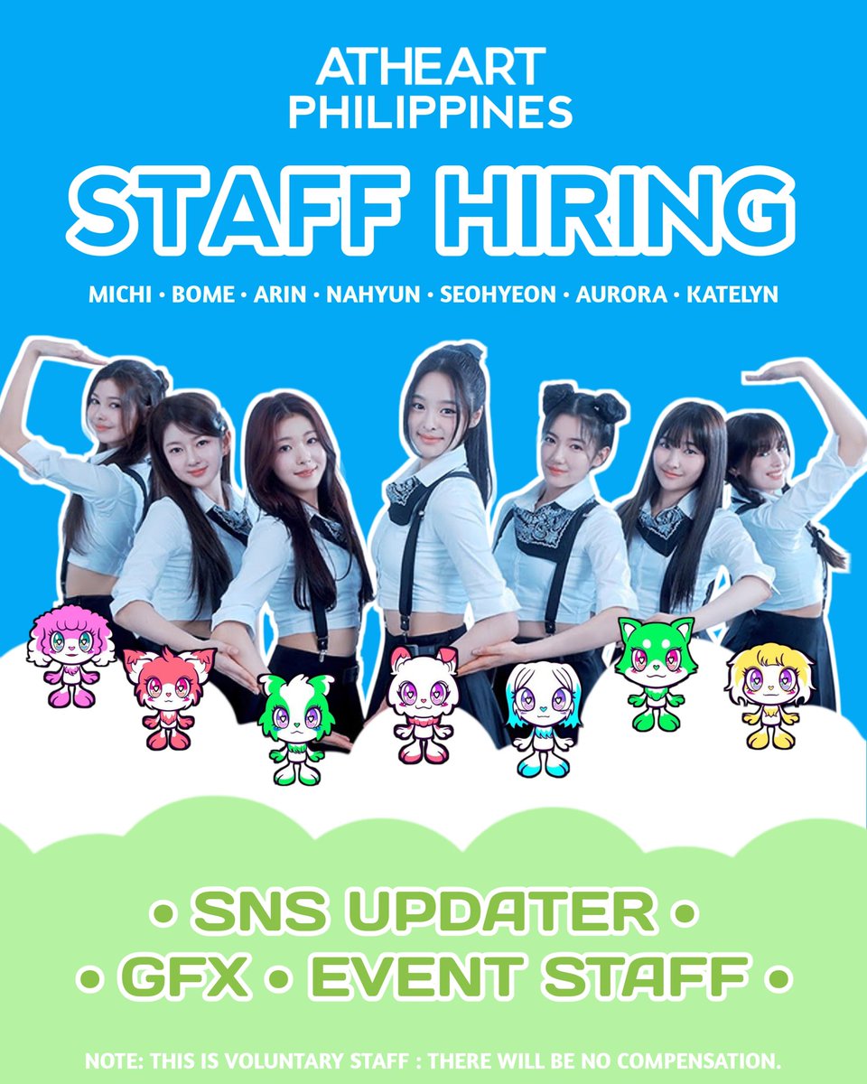 atheart_phl's tweet photo. AtHeart Philippines : STAFF HIRING ๐ต๐ญ
๐ https://t.co/ApGLa7xSva
Available Role:
- SNS Updater
- GFX
- Event Staff
๐Important Reminder Must be Read!
This is a volunteer position. We welcome fans of all backgrounds and experiences.
#AtHeart #์ณํํธ #AtHeartPH https://t.co/MqucqKZ3Or