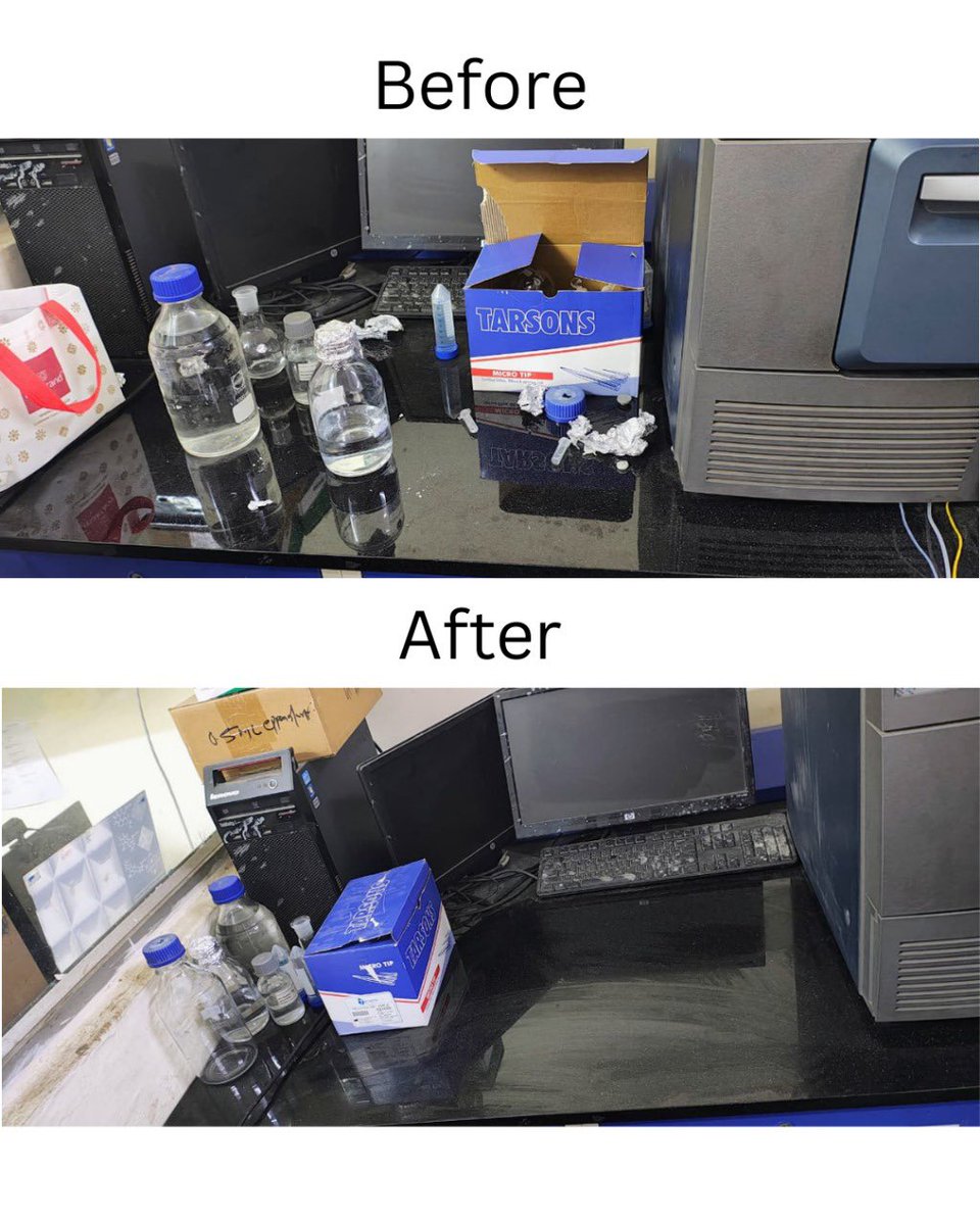 NIPERHyd's tweet image. 🧹✨ Before &amp;amp; After Transformation!
As part of Swachhata Pakhwada 2025, labs at @NIPERHyd were cleaned and organized, ensuring a safer and more productive work environment.

👉 Swachhata is Everyone’s Business!

#SwachhataPakhwada2025 #CleanLab #SwachhataHiSeva @Pharmadept