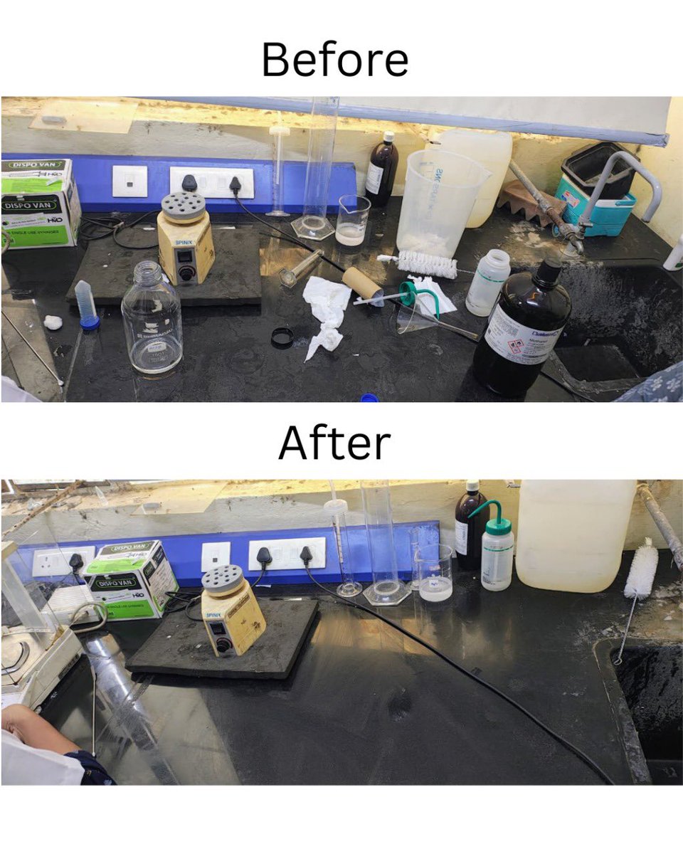 NIPERHyd's tweet image. 🧹✨ Before &amp;amp; After Transformation!
As part of Swachhata Pakhwada 2025, labs at @NIPERHyd were cleaned and organized, ensuring a safer and more productive work environment.

👉 Swachhata is Everyone’s Business!

#SwachhataPakhwada2025 #CleanLab #SwachhataHiSeva @Pharmadept