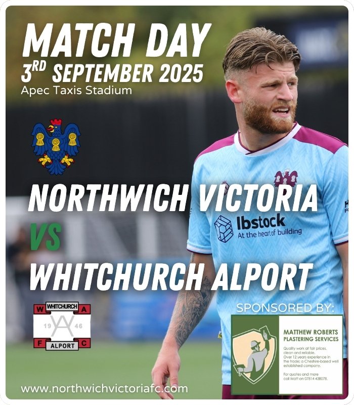 𝗠𝗔𝗧𝗖𝗛 𝗗𝗔𝗬 - <a href="/alportfc/">Whitchurch Alport Football Club</a> 

It's time to pack the Apec, and support the Trickies on as we aim to regain that top spot in the Midland Premier.

🆚 | Whitchurch Alport
⏰ | 19:45 KO
🏟️ | Apec Taxis Stadium
🎟️ | £10 Adults, £7 Concessions
🤝 | Match Sponsor - Roberts Plastering