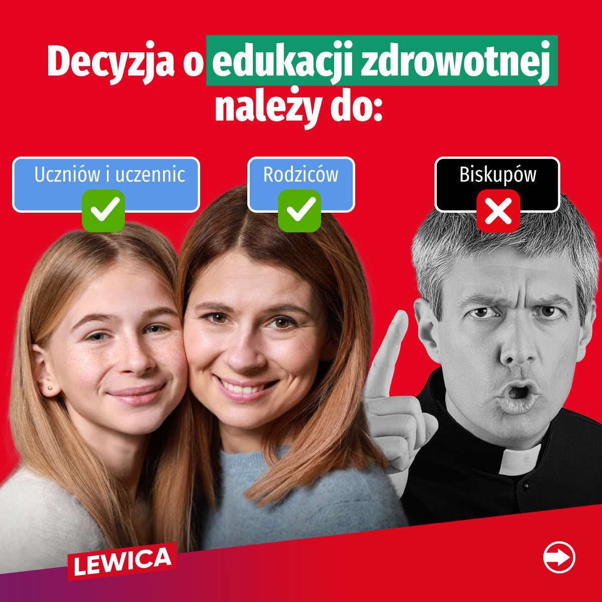 Miejsce religii jest w kościele, nie w szkole! 🏫✂️⛪️

Zamiast klerykalnej indoktrynacji wybierz rzetelną edukację. Zapisz dziecko na edukację zdrowotną – prawdziwą inwestycję w jego przyszłość i bezpieczeństwo. ✊