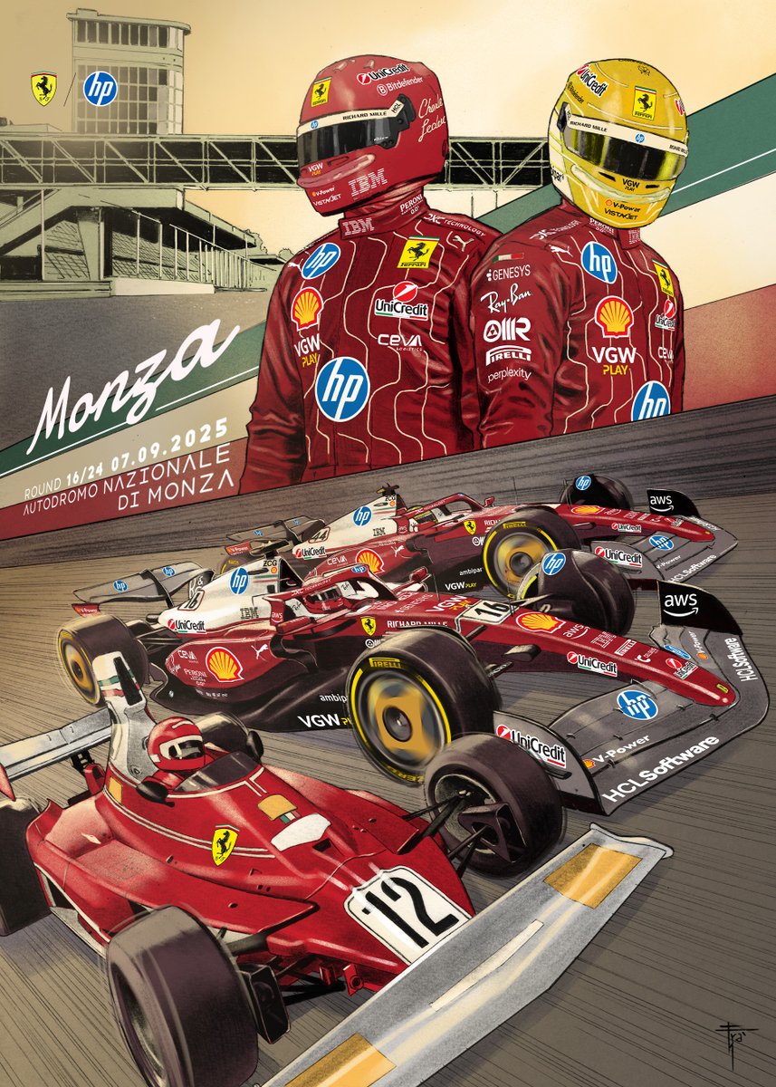 Painted in history. Racing into the future. Monza edition 🖌️🇮🇹

Follow our weekend on our SF App and our social channels! 📷

Cover art by Francesco Mobili➡️ bit.ly/ItalianGP_2025…